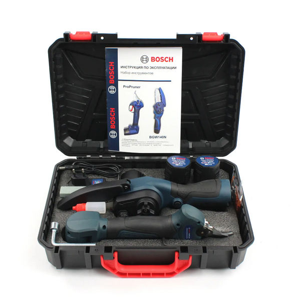 Аккумуляторный набор 2в1 Bosch (мини-пила BGW140N + секатор ProPruner ) АКБ набор 2в1 Бош B23-6872 фото