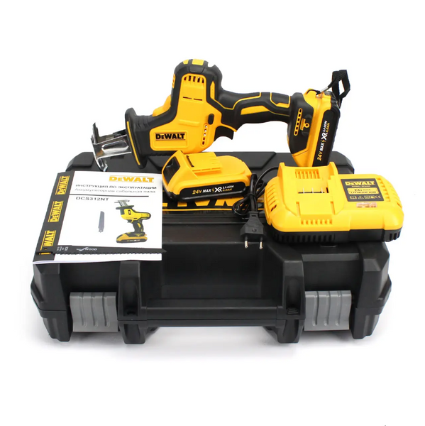 Аккумуляторная сабельная пила DeWalt DCS312NT (24V, 4AH) АКБ ножовка Деволт Девольт 312NT фото