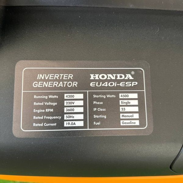 Инверторный генератор Honda EU40i-ESP 4.5 кВт с электростартером и Пультом ДУ, тихий бензиновый генератор Хонда EU40i-ESP(4.2-4.5 кВт) фото