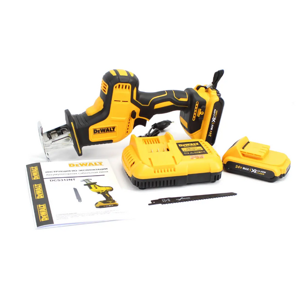 Аккумуляторная сабельная пила DeWalt DCS312NT (24V, 4AH) АКБ ножовка Деволт Девольт 312NT фото