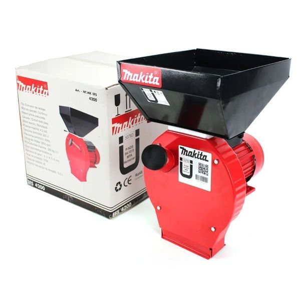 Зернодробарка Makita EFS 4200 (4.2 кВт, 280 кг/год). Кормоізмельчітель Макіта для зерна і качанів кукурудзи EFS 4200 фото