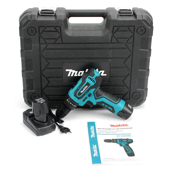 Ударный шуруповерт Makita DF330DWE (12V, 2Ah) с набором инструментов. АКБ шуруповерт Макита Makita DF330DWE фото