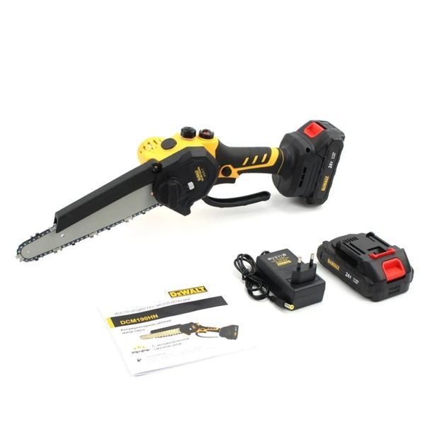 Аккумуляторная мини пила DeWalt DCM190HN (24V, 5Аh) щеточная, полуавтоматическая смазка цепи 4658 фото