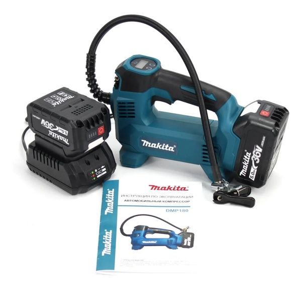 Аккумуляторный автомобильный компрессор Makita DMP180 (12л/мин 36V, 5Ah), с LED-индикатором давления DMP180 фото
