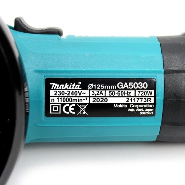Болгарка Makita GA 5030 (720 Вт, &Oslash;125мм) Кутова шліфувальна машина Макіта GA 5030 фото